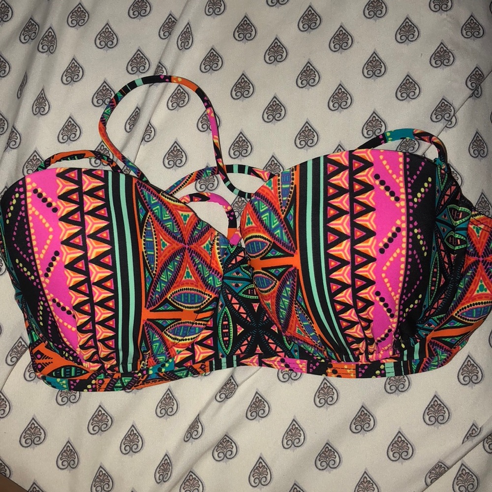 Aztec printed bikini top